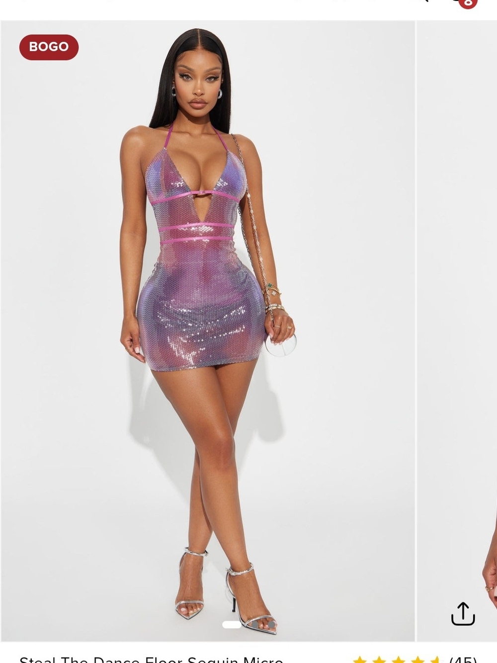 Fashion Nova Pink Purple Ombre Sequin Mini Dress